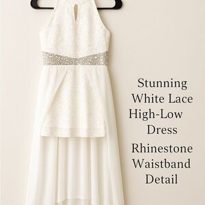 Speechless White Lace Formal Kids Dress